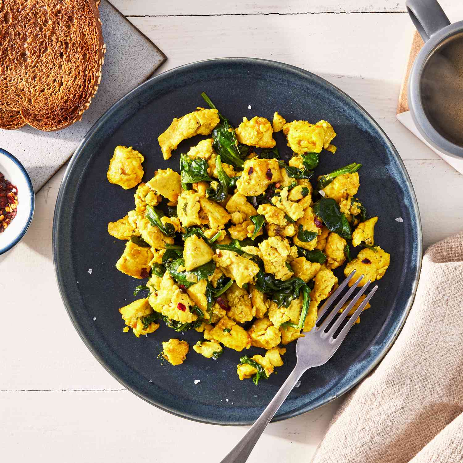 High-Protein Vegan Recipes Optimal Nutrition Tofu scramble with spinach