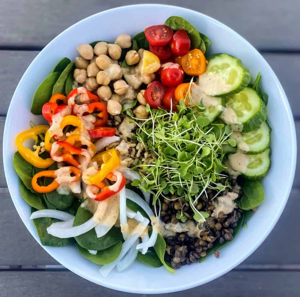 High-Protein Vegan Recipes Optimal Nutrition Lentil and quinoa power bowl