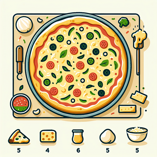 a freshly baked pizza with different melted vegan cheeses ready to taste