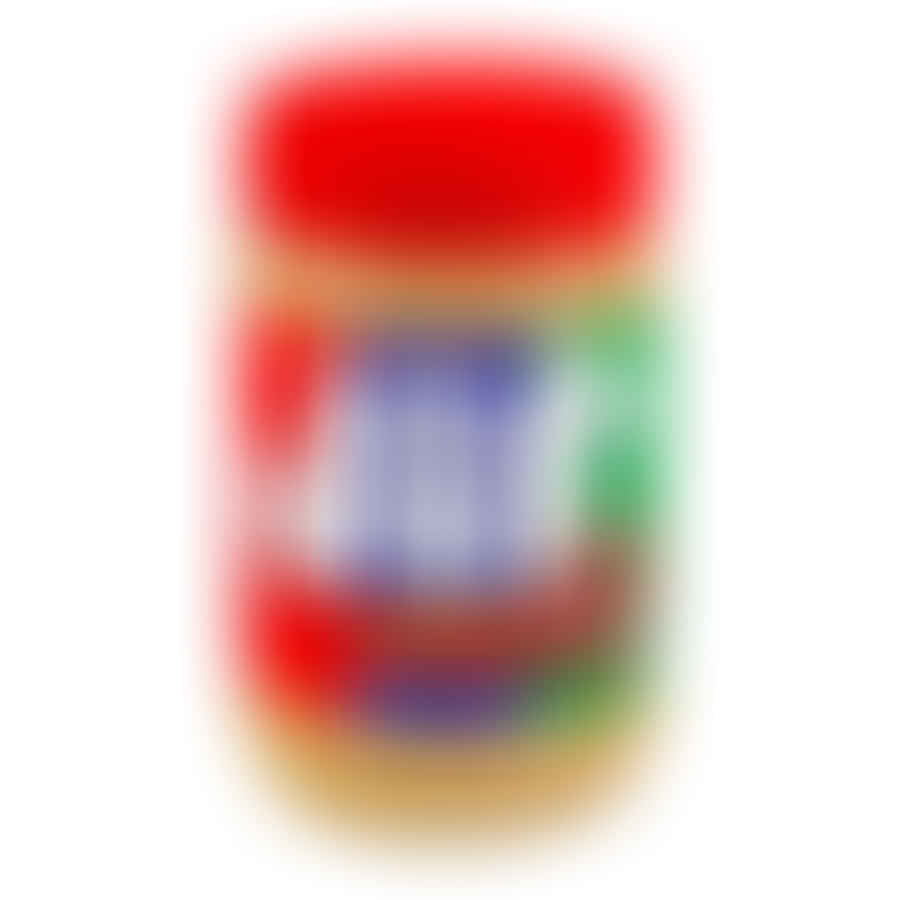 Close-up of a peanut butter jar label