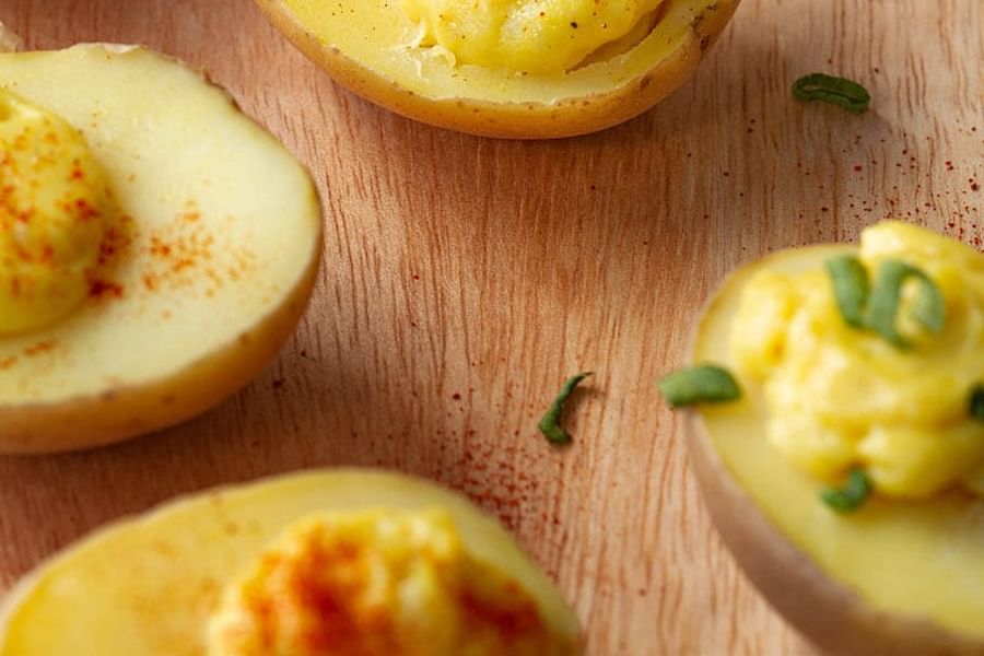 vegan deviled potatoes