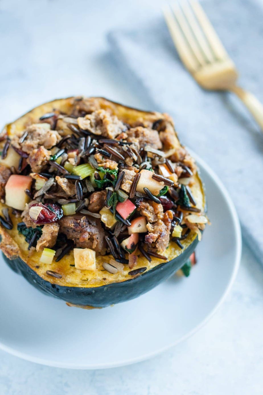 Vegan stuffed acorn squash