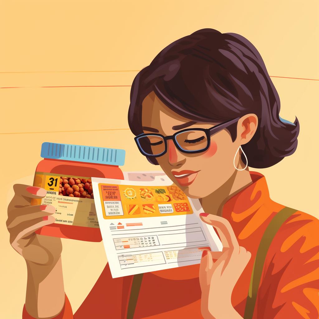 Close-up of a person reading a food label